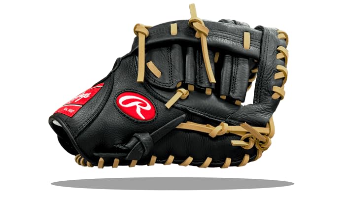 Rawlings Select PRO LITE Youth First Base Mitt 11.5" & Catcher’s Mitt 32" Blonde/Black | Lightweight Leather | Easy Break-in | Right Hand Throw - size: 11.5" | First Base