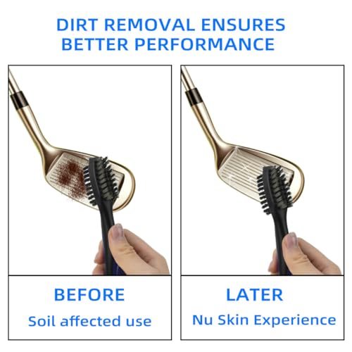 Golf Club Brush and Groove Cleaner Retractable Zip-Line Golf Cleaning Tool Golf Club Brushes with Aluminum Carabiner Oversized Head Spike Non-Slip Handle Grip Golf Club Cleaner Golf Bag Brush Tools