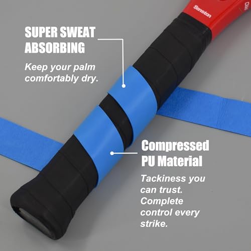 Senston New Rackets Grip Anti Slip Perforated Super Absorbent Tennis Overgrip Badminton Overgrip Pickleballs Overgrip - color: 5 colors, style: flat