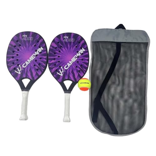 kowaku 2Pcs Beach Tennis Rackets, Beach Tennis Racquet, Portable Lightweight Beach Tennis Paddles with Bag for Playground Courtyard - color: Purple