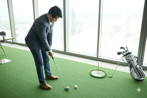 Mini Indoor Putting Green - Game with Putter, mini Indoor Putting Set for Starter, Putting Cup Office Golf Kit