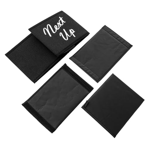 MyGift Portable Foldable Pickleball Paddle Queue Baskets – Holds Up to 24 Paddles, Black Fabric Organizer with Ball Compartment & Next Up Marker for Indoor and Outdoor Courts, Set of 2
