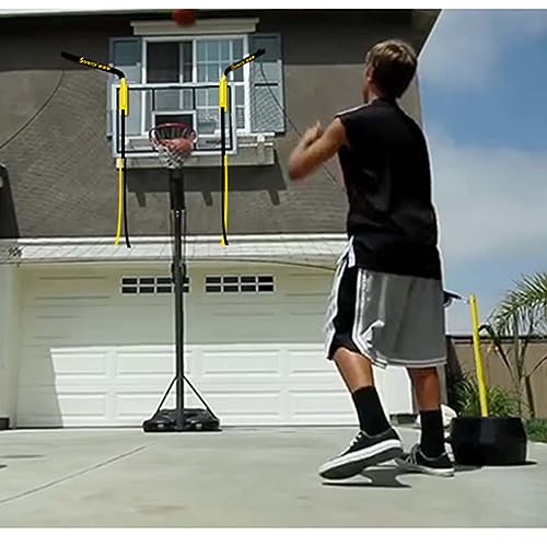 Basketball Hoop Returner Return Attachment Shot NET 4.8mX4.8m Polyester Net Shooting Practice Aid with and - Support