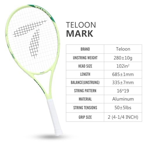 Teloon Recreational Adult Tennis Rackets-27 inch Tennis Racquet for Men and Women College Students Beginner Tennis Racket. - color: Mark-VIII