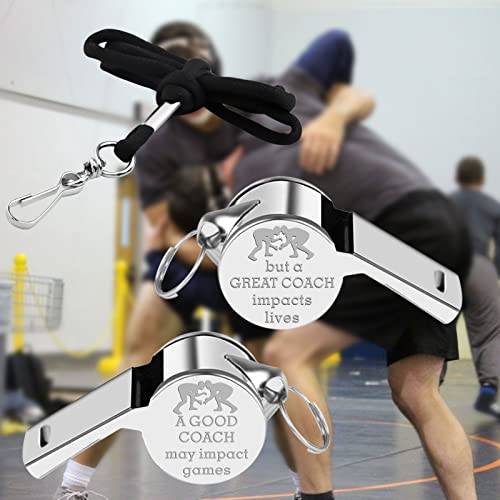 UJIMS Wrestling Coach Appreciation Gift Sports Coach Whistle with Lanyard A Great Coach Impacts Lives Wrestling Game Gifts