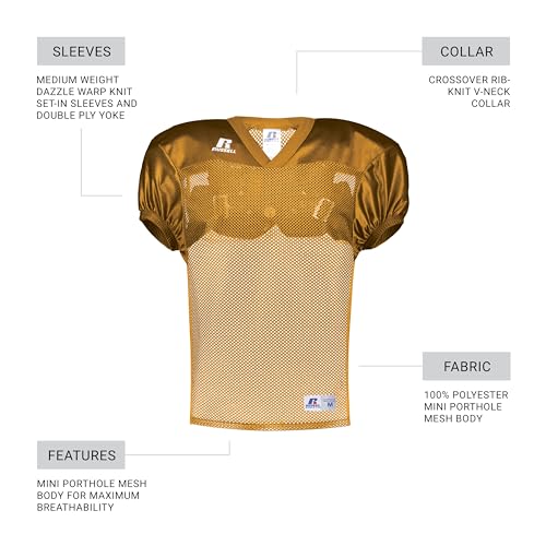 Russell Athletic Boys Youth Stock Practice Jersey - color: Gold, size: X-Large