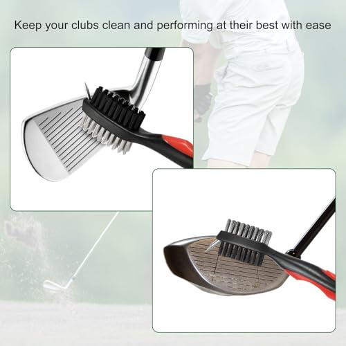 PATIKIL Golf Club Brush,Extension Cord Golf Club Groove Cleaner with Retractable Cleaning Nails and Ergonomic Grip