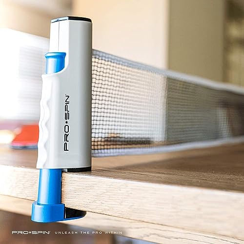 PRO-SPIN Retractable Ping Pong Net – 72" Table Tennis Net with Clamps | Portable Ping Pong Net for Any Table | Includes Custom Mesh Storage Bag | Replacement Table Tennis Net Posts - color: 1-Pack | Blue