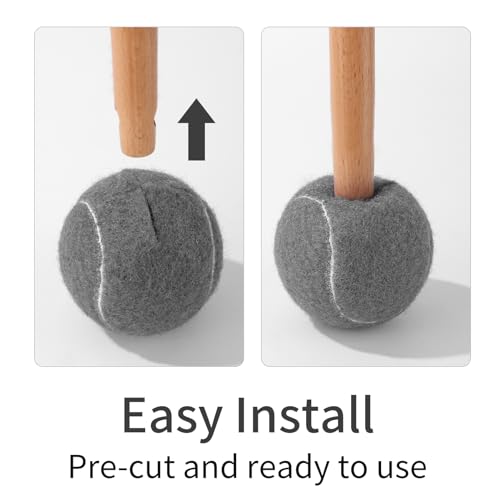 ZIYIZE PreCut Walker Tennis Ball Glides 6PCS Walkers Legs Universal Precut Glide Balls | Heavy Duty Long Lasting Felt Pad Glide Coverings (Grey) - color: Gray
