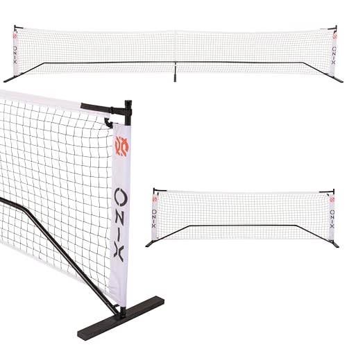 ONIX Pickleball 2-in-1 Regulation-Size Portable Net and Practice Net Set Includes Carrying Case with Wheels
