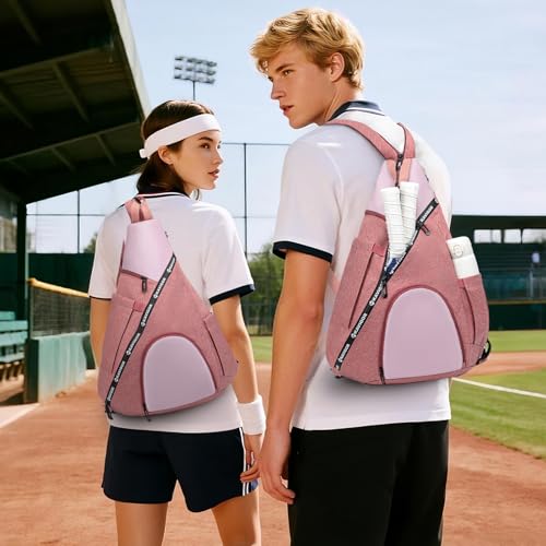 KAVIGOR Pickleball Bag, 7 Pockets & Upgraded Zippers, Lightweight Sling Bag with Detachable Strap & Water-Resistant Pocket