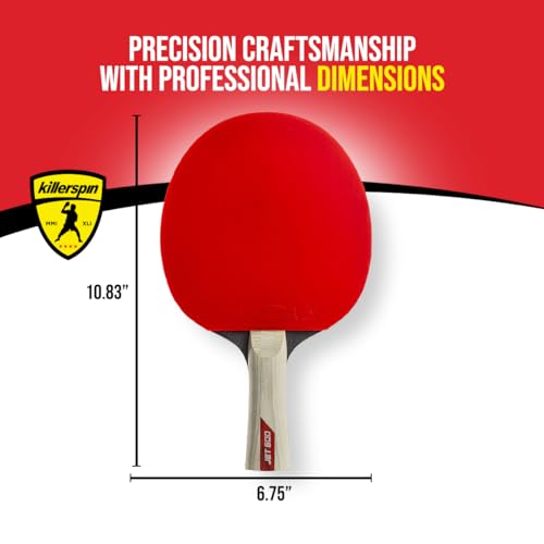 Killerspin Jet 600 Spin N2 Ping Pong Racket – Advanced Table Tennis Racket, 5 Layer Wood Blade, Nitrx-4Z Rubbers, Flared Handle