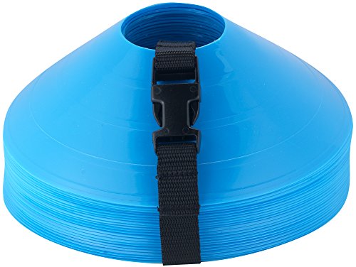 Disc Cones – Set of 25 Agility Cones for Sports Training – 2" Tall, 7" Base Soccer Cones with Carry Strap for Drills & Practice