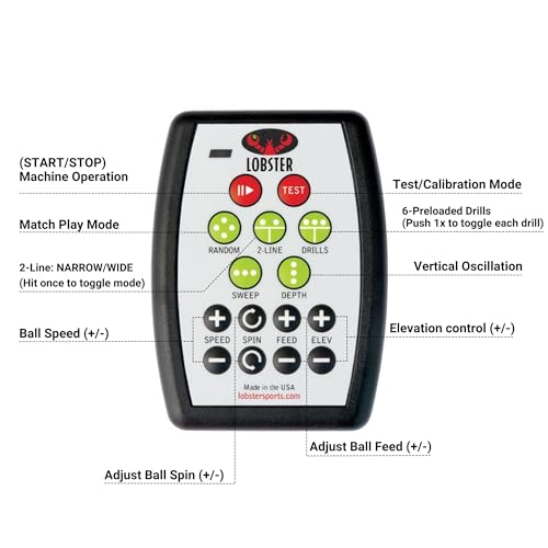 Lobster Sports Pickleball Machine – Full-Featured – Adjustable Topspin, Backspin, & Lobs, Random Oscillation, Ball Speed (20-60MPH), Lightweight & Portable, Holds 125 Balls, with Multi-Function Remote - style: The Pickle Champion