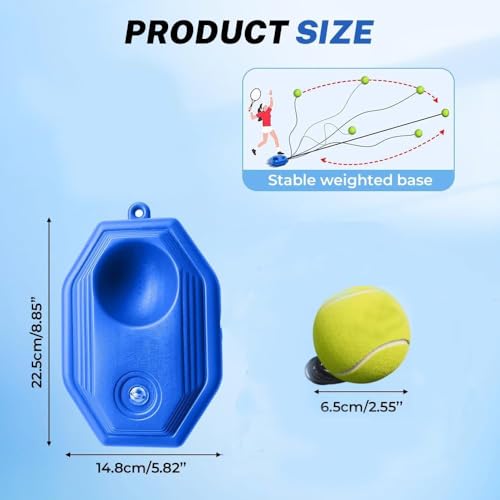 Fill and Drill Tennis Trainer,Solo Tennis Trainer Rebound Ball for Beginners,Self Practice Tennis Set with Anti Tangle String & Fillable Base,Portable Tennis Movement Trainer,for Parks,Backyard - color: #B