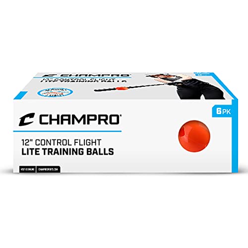 Champro 12" Lite Control Flight Softballs for Batting Practice, 6 Pack
