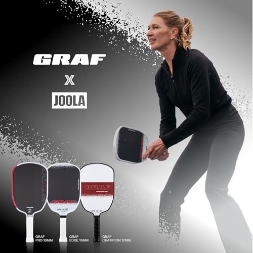 JOOLA GRAF Pro IV 16mm Pickleball Paddle w/Extended Sweet Spot - Carbon Fiber Surface Increases Spin & Control - SK Film for Power & Larger Sweet spot - UPA-A Certified - USAP Approved - NFC Chip - color: Single | 16mm Carbon | GRAF Pro