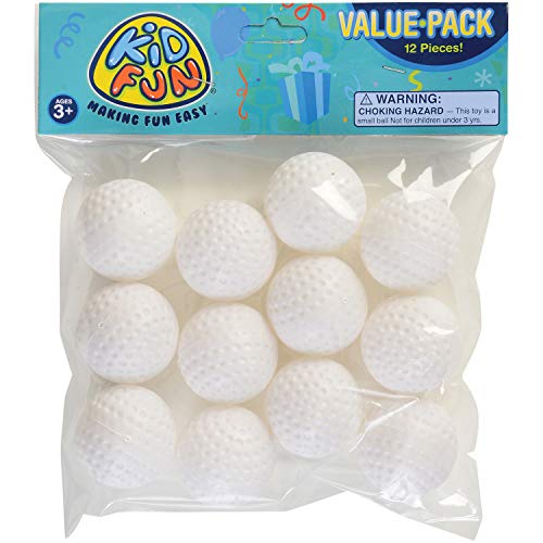 Quality Plastic Golf Balls, 12 Pack