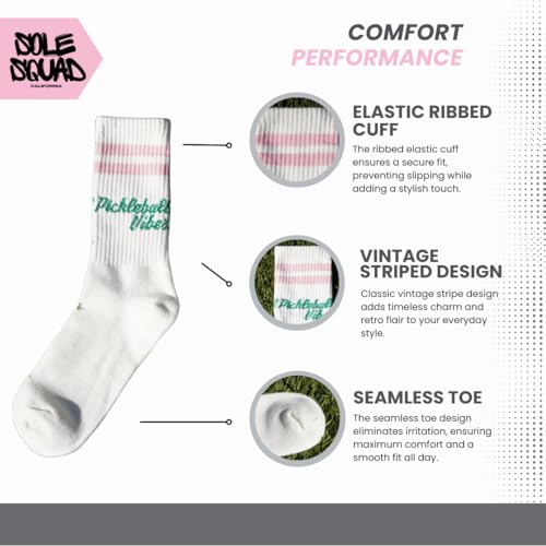 SOLE SQUAD Pickleball Socks for Women and Men – Great Pickleball Gifts and Accessories For Women - Pickleball Outfit - color: Pink Blue
