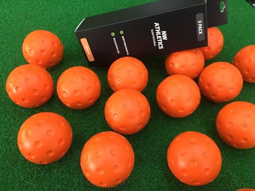 Silent Pickleballs, Reduced Noise, Quiet Foam Pickleballs, 3 Pack Orange - color: Red