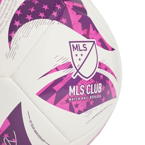 adidas Unisex MLS Soccer Ball - color: White/Purple Burst/Glory Purple, size: 4
