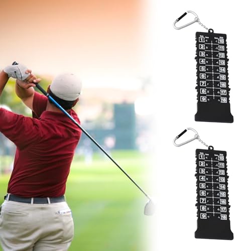 2 Pieces Golf Score Counter Small with Carabiner Chain Golf Scorer for