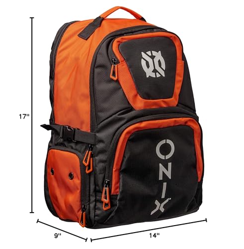 ONIX Pickleball Pro Team Durable Polyester Padded Paddle Compartment Easy to Carry Backpack — Orange/Black