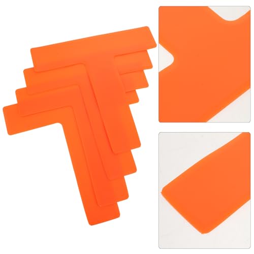 SOLUSTRE 4pcs T-Shaped Soccer Training Spot Markers Flat Court Floor Marking Pads Orange Agility Practice Equipment for Football Basketball Yard and Tennis Training