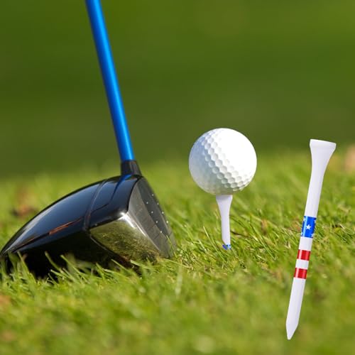 Premium Golf Tees Choose Between 200 Count or 120 Count, Professional Marking System Golf Tees 3-1/4 Inch, Reduce Friction Side Spin More Stable Golf Tees - color: 100 Pack Wood Tees - USA