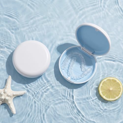 2 Pack Retainer Case, Compatible with Invisalign, Slim Aligner Case with Removal Tool, Aligner Seaters & Brush, Pocket Size Secure Magnetic Closure for Travel - Cloud Blue - color: 2 Pack - Cloud Blue
