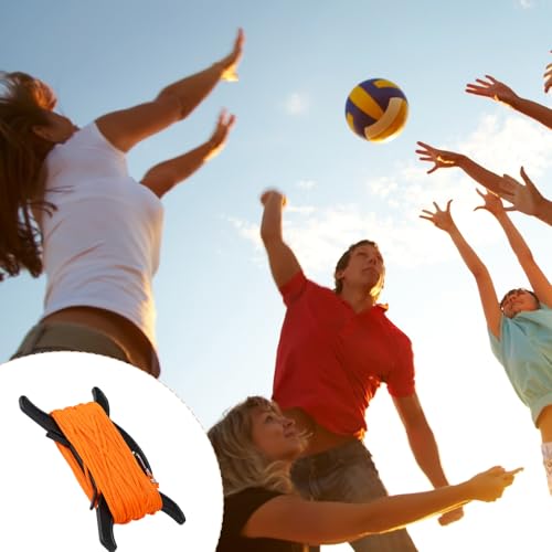 Woanger 30 x 60 ft Volleyball Boundary Rope Set Beach Volleyball Lines with 4 Square for Sports Beach Ball Grass Setup