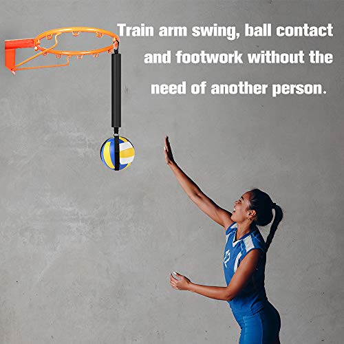 TOBWOLF Volleyball Spike Trainer, Elastic Self-Training Volleyballs Resistance Band, Volleyball Equipment Training Aid Improves Serving, Jumping, Arm Swing Mechanics and Spiking Power - color: Standard Volleyball Spike Trainer