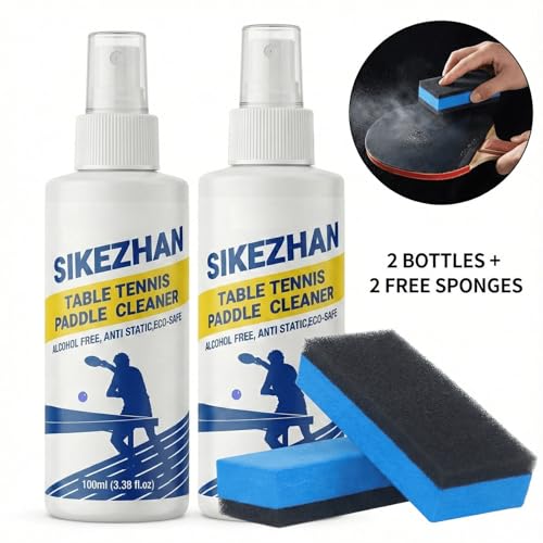 Table Tennis Paddle Cleaner Spray, Effective Dirt and Dust Removal, 100ml, Pïng Pong Paddle Cleaner, Stain Removal Liquid, Enhances Spin and Control, for Home, Gym, Or Tournament Use