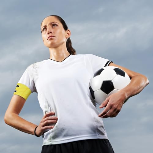 Elastic Soccer Captain 'C' Armband Adjustable Football Basketball Player Arm Bands Non-Slip Anti-Drop Captain's Armband for Adult Youth - size: Youth, style: Yellow