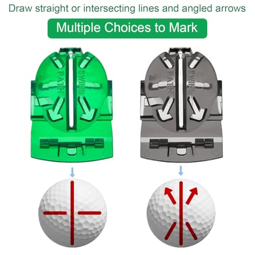 2 Pack Golf Ball Marker Line Liner Drawing Marking Alignment Putting Too