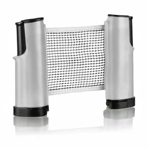 Hipiwe Retractable Table Tennis Net Replacement, Ping Pong Net and Post with PVC Storage Bag, 6 Feet(1.8M, Fits Tables Up to 2.0 inch 5.0 cm - color: Grey