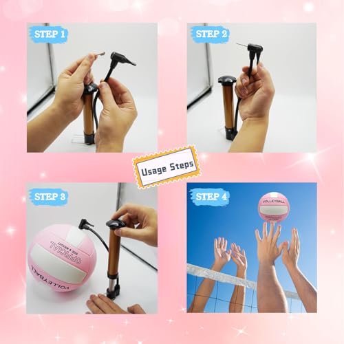 Volleyball Official Size 5 for Indoor Outdoor, Thicker PU Soft Volleyball Kit with Ball Pump for Adults Beach Game Gym Pool Training Play, Soft Touch