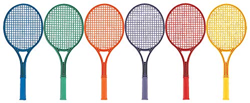 Set of 6, 21" Long, Junior Size Plastic Tennis Rackets