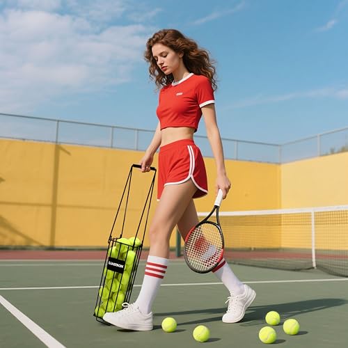 Tennis Ball Hopper Basket Pickleball Picker Upper Pickleball Ball Basket Pickup Hopper Retriever Collector for Balls for Easy Picking Metal Durable Portable Large Capacity Coaches Training