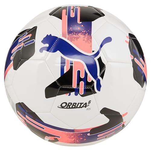 Puma Orbita 6 Machine Stitch Soccer Ball - color: PUMA White-Lapis Lazuli-Sunset Glow AW24, size: 5