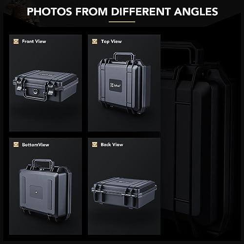 Lykus HC-2510 Waterproof Hard Case with Foam, Interior Size 9.8x7.5x3.7 inch, Suitable for Osmo Pocket/Action/Mobile, Insta360 X5/Ace Pro/Go, GoPro Hero, Coins, Small Electronics and More