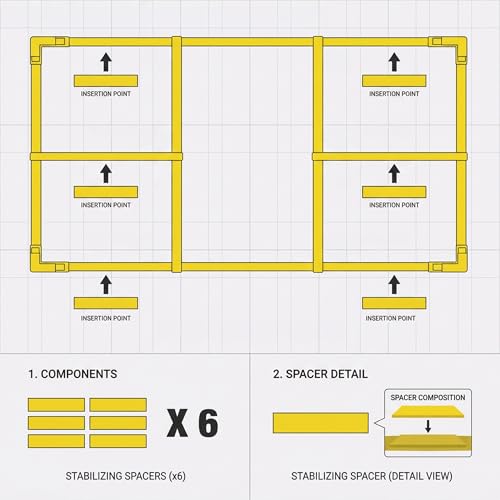 Magnetic Portable Pickle Court Marking Kit, Temporary Pickleball Court Lines, Pickleball Court Lines System in Standard Court Dimensions, No Measuring Needed, Net Not Included - color: Yellow Accessories