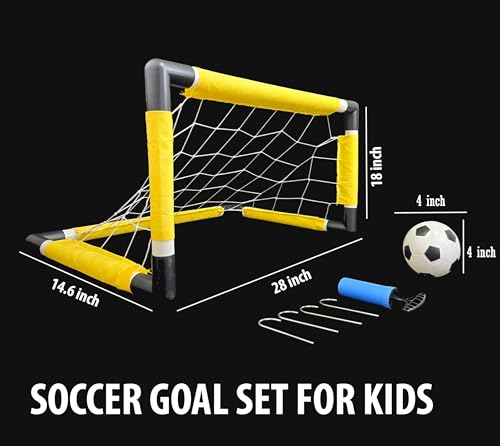 Mini Soccer Goal with Net Ball and Pump, Anchored Target for Shooting Drills, Easy Disassembly, Portable Sports Set for Yard Practice