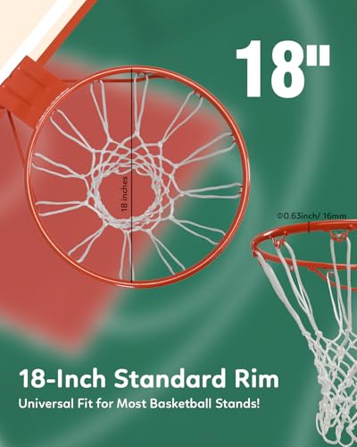 Pro Basketball Rim & White Heavy-Duty Net Combo โ Wall Mount & All-Weather Use