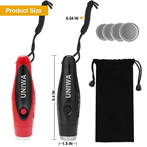 Electronic Whistles, 2 Pack Handheld 3 Tone High Volume Electric Whistle with Lanyard for Teacher Coach Referee, Loudest Emergency Whistle Volleyball Soccer Sports Whistle - color: Black+Red
