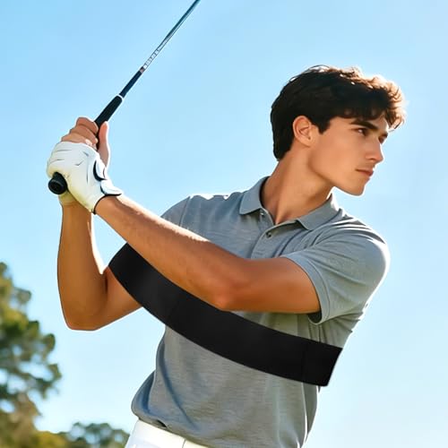 Slider Golf Training Aid, Golf Swing Arm Band for Correct Swing Posture & Maintain Stability, Foldable Elastic Band, Trainer for Left & Right Arm