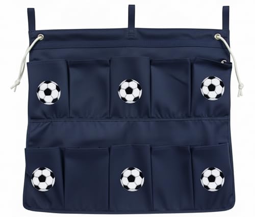 Gilbins End Of Bed Shoe Bag Great for storage, shoes, accessories & stuff! (Navy Soccer)