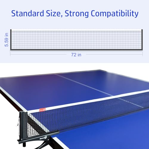 Sanung C-Y1 Table Tennis Net, 2 Pieces High Stretch Foldable Ping Pong Net with 4 Chains Adjust Tension Height, Compatible with Any Standard Size Desktop for Indoor Outdoor Use