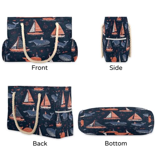 Beach Bag Waterproof Sand-proof Canvas Tote Lightweight Shoulder Bag Suitable for Family outdoor travel - color: B8