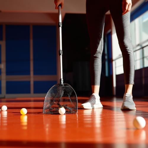 PATIKIL Telescopic Table Tennis Ball Picker, Aluminum Alloy Portable Ping Pong Ball Pick Up Net Bag for Balls Picking, Blue